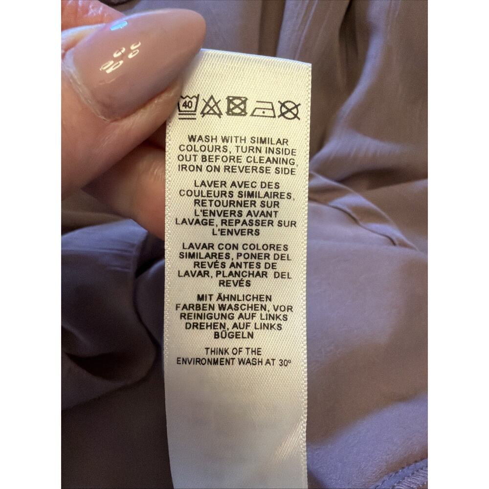 ASOS DESIGN Wrapwaist Midi Dress Sz 6 Double Layer Skirt Long Sleeve Lavender - Picture 13 of 14